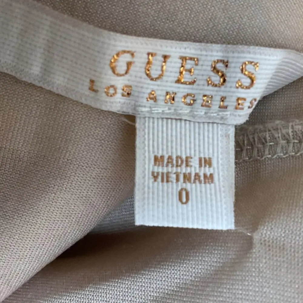 GUESS Mini Skirt Metallic Textured‎ Women’s Size 0 Stretch Zip Back Lined